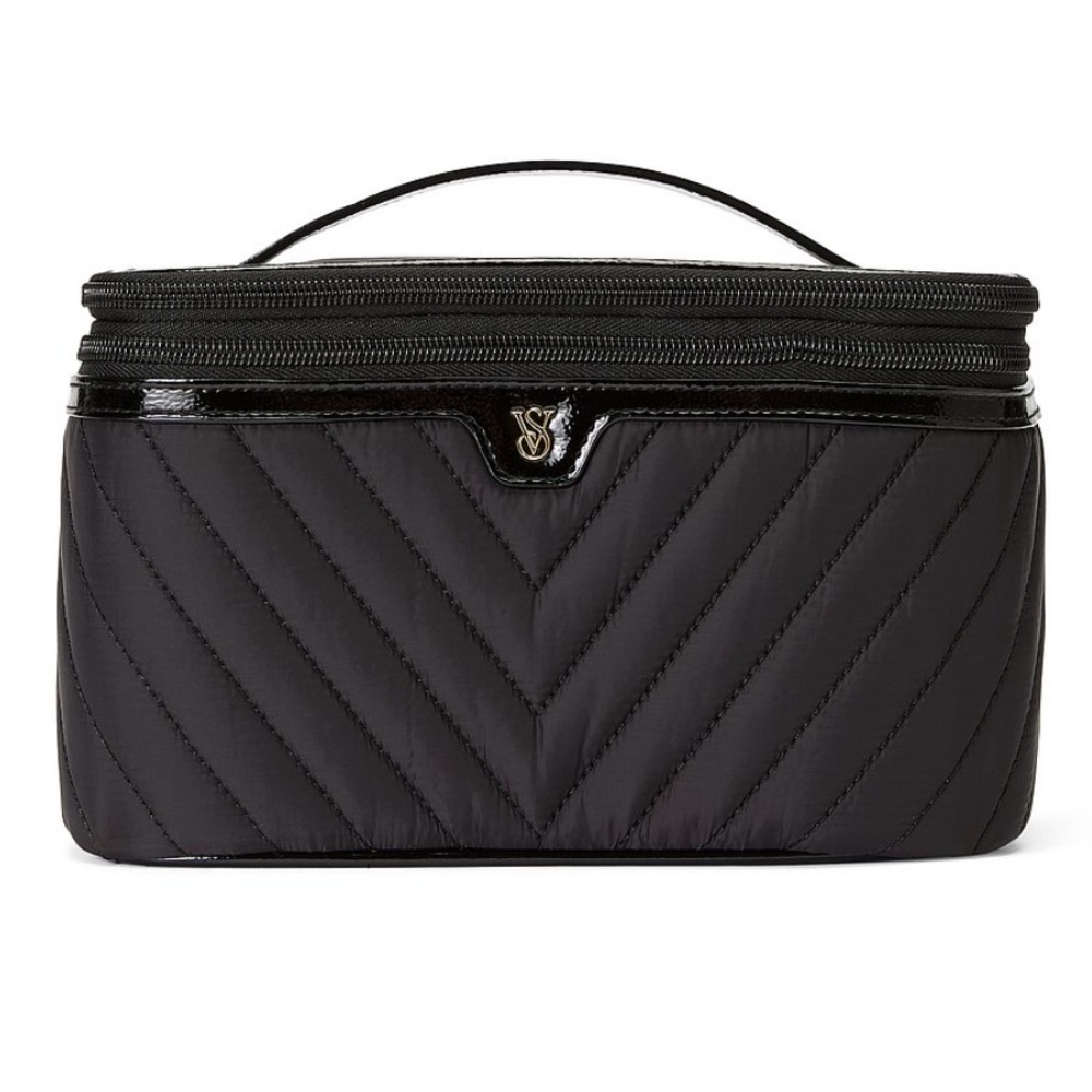 Victoria's Secret Black Quilted Cosmetic Bag